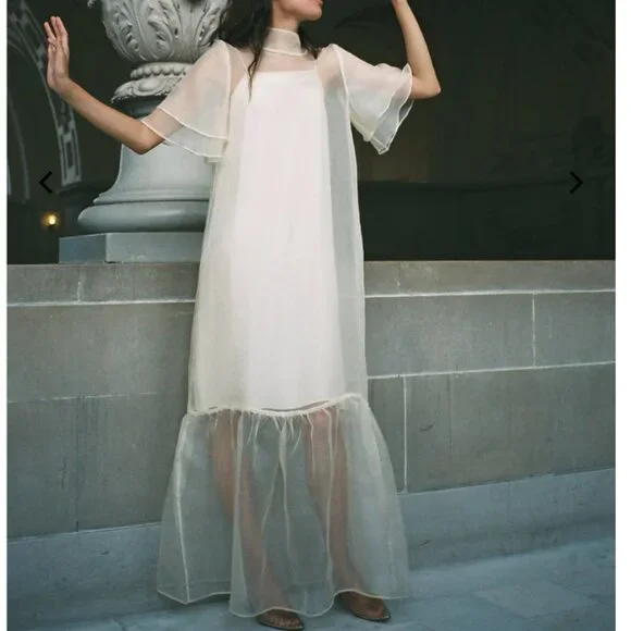 Kamperett Dark Green Barre Silk Dress NWT S - Picture 7 of 7